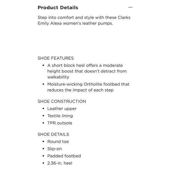 NIB Clarks Emily Alexa 9M Black Leather Comfort Dress Pumps Heels - Picture 10 of 12